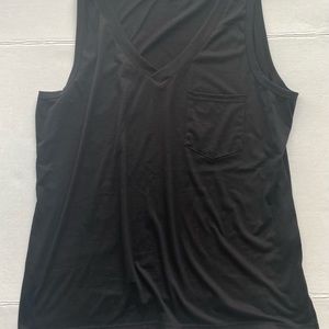 Black Tank Top with Front Pocket